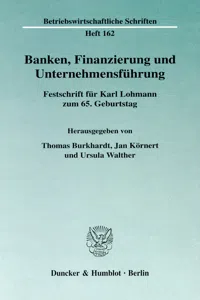 Banken, Finanzierung und Unternehmensführung._cover