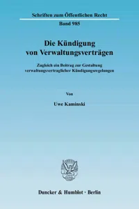 Die Kündigung von Verwaltungsverträgen._cover