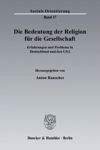 Die Bedeutung der Religion für die Gesellschaft._cover