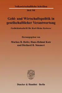 Geld- und Wirtschaftspolitik in gesellschaftlicher Verantwortung._cover