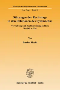 Störungen der Rechtslage in den Relationen des Symmachus._cover