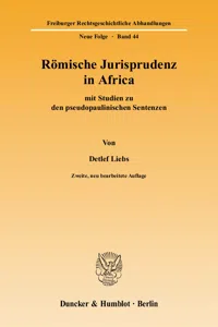 Römische Jurisprudenz in Africa_cover