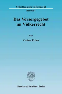 Das Vorsorgegebot im Völkerrecht._cover