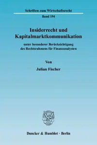 Insiderrecht und Kapitalmarktkommunikation_cover