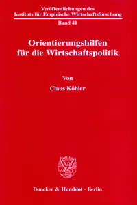 Orientierungshilfen für die Wirtschaftspolitik._cover