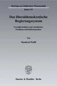 Das liberaldemokratische Regierungssystem._cover