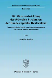 Die Weiterentwicklung der föderalen Strukturen der Bundesrepublik Deutschland._cover