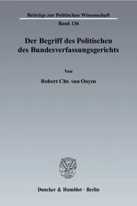 Der Begriff des Politischen des Bundesverfassungsgerichts._cover