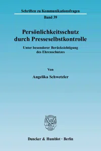 Persönlichkeitsschutz durch Presseselbstkontrolle._cover