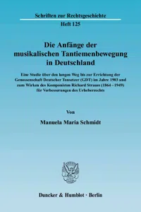 Die Anfänge der musikalischen Tantiemenbewegung in Deutschland._cover