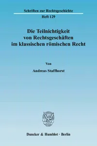 Die Teilnichtigkeit von Rechtsgeschäften im klassischen römischen Recht._cover