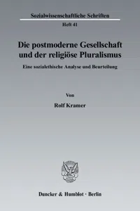 Die postmoderne Gesellschaft und der religiöse Pluralismus._cover