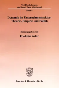 Dynamik im Unternehmenssektor: Theorie, Empirie und Politik._cover