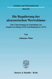 Die Regulierung der akzessorischen Wertreklame._cover