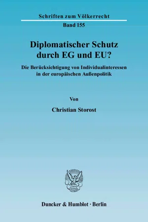 Diplomatischer Schutz durch EG und EU?