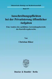 Ausschreibungspflichten bei der Privatisierung öffentlicher Aufgaben._cover