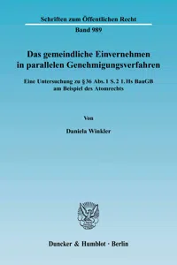 Das gemeindliche Einvernehmen in parallelen Genehmigungsverfahren._cover