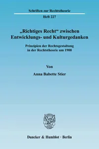 "Richtiges Recht" zwischen Entwicklungs- und Kulturgedanken._cover