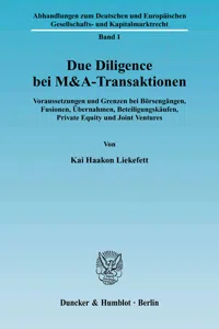 Due Diligence bei M&A-Transaktionen._cover