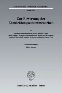 Zur Bewertung der Entwicklungszusammenarbeit._cover