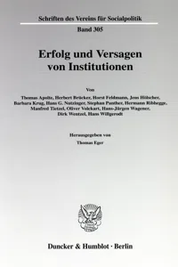 Erfolg und Versagen von Institutionen._cover