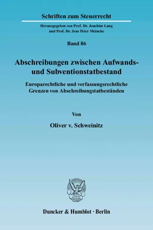 Abschreibungen zwischen Aufwands- und Subventionstatbestand.