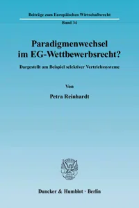 Paradigmenwechsel im EG-Wettbewerbsrecht?_cover