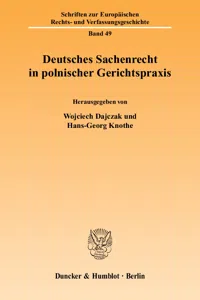 Deutsches Sachenrecht in polnischer Gerichtspraxis._cover