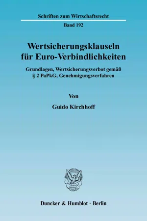 Wertsicherungsklauseln für Euro-Verbindlichkeiten.