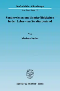 Sonderwissen und Sonderfähigkeiten in der Lehre vom Straftatbestand._cover