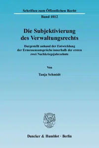 Die Subjektivierung des Verwaltungsrechts._cover