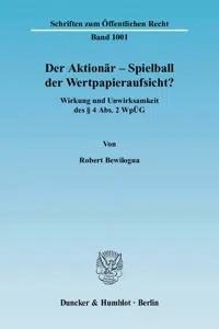 Der Aktionär – Spielball der Wertpapieraufsicht?_cover