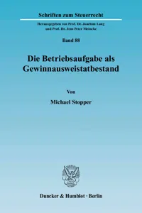 Die Betriebsaufgabe als Gewinnausweistatbestand._cover