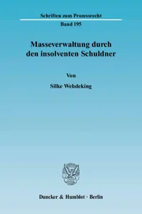 Masseverwaltung durch den insolventen Schuldner._cover