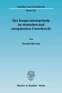 Das Kooperationsprinzip im deutschen und europäischen Umweltrecht._cover