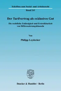 Der Tarifvertrag als exklusives Gut._cover