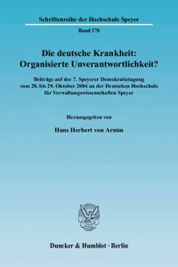 Die deutsche Krankheit: Organisierte Unverantwortlichkeit?_cover