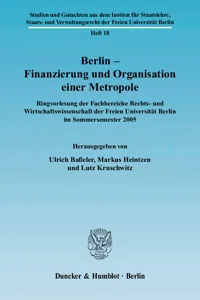 Berlin – Finanzierung und Organisation einer Metropole._cover