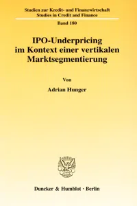 IPO-Underpricing im Kontext einer vertikalen Marktsegmentierung._cover