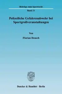 Polizeiliche Gefahrenabwehr bei Sportgroßveranstaltungen._cover