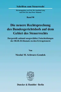 Die neuere Rechtsprechung des Bundesgerichtshofs auf dem Gebiet des Steuerrechts._cover