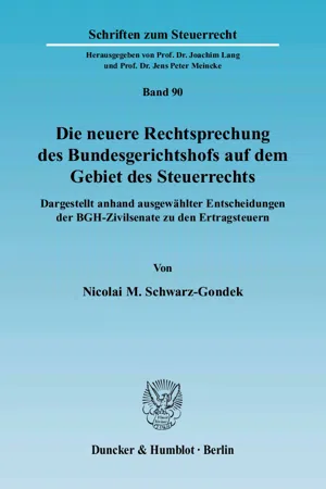 Die neuere Rechtsprechung des Bundesgerichtshofs auf dem Gebiet des Steuerrechts.