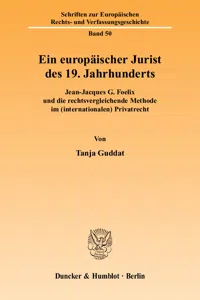 Ein europäischer Jurist des 19. Jahrhunderts._cover