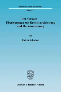 Der Versuch - Überlegungen zur Rechtsvergleichung und Harmonisierung._cover