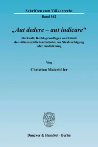 "Aut dedere – aut iudicare"._cover