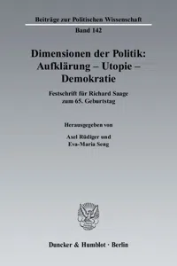 Dimensionen der Politik: Aufklärung – Utopie – Demokratie._cover