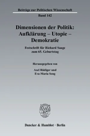 Dimensionen der Politik: Aufklärung – Utopie – Demokratie.