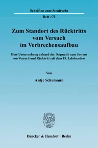 Zum Standort des Rücktritts vom Versuch im Verbrechensaufbau._cover