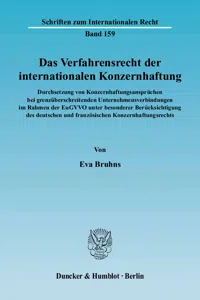 Das Verfahrensrecht der internationalen Konzernhaftung._cover