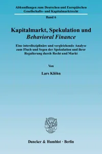 Kapitalmarkt, Spekulation und Behavioral Finance._cover